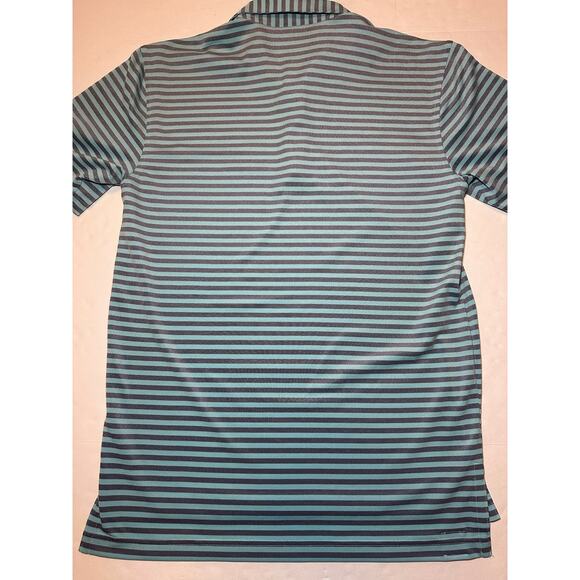 Turtleson Performance Blue Gray Striped Golf Polo Shirt Mens Size Small - Picture 4 of 7